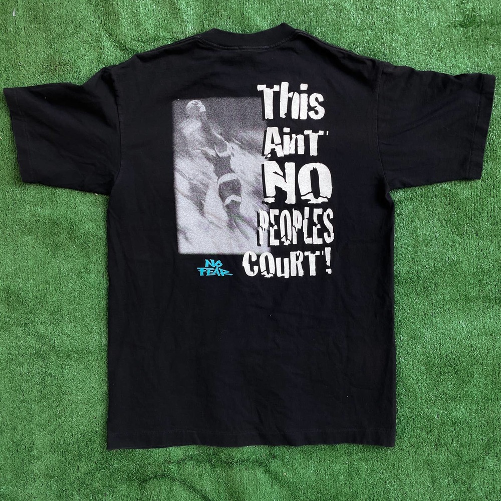 VINTAGE NO FEAR SINGLE STITCH BLACK GRAPHIC TSHIRT SZ M
